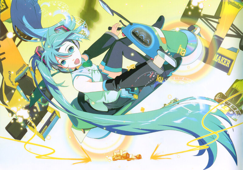 Blue-haired Girl on Scooter