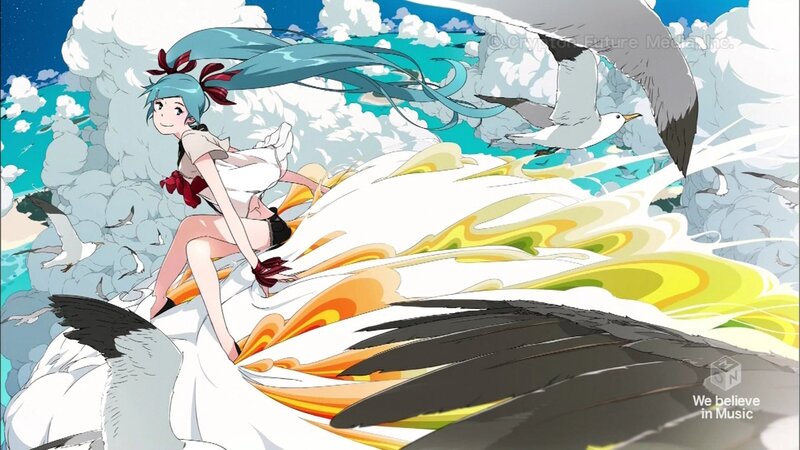 Blue-haired Girl on Seagull