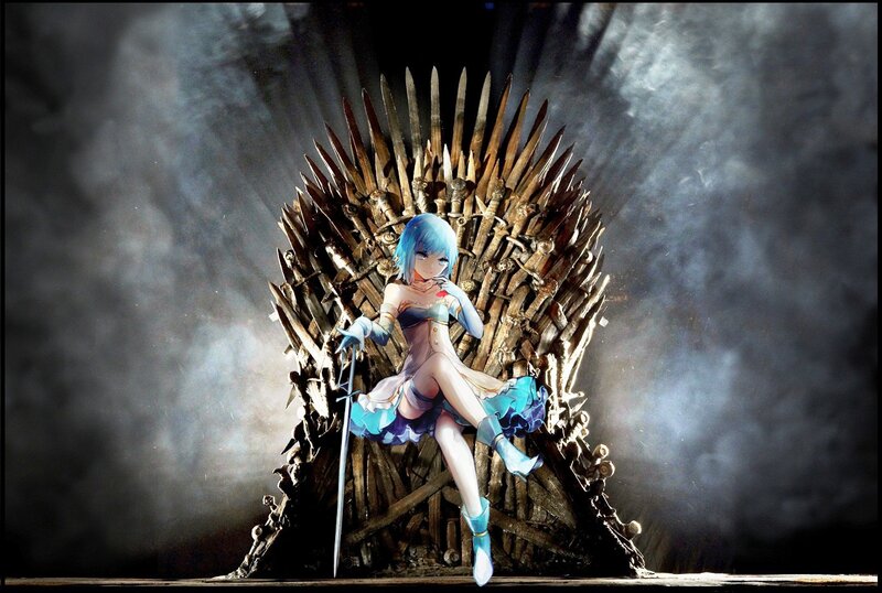 Blue-haired Girl on Throne — Blue