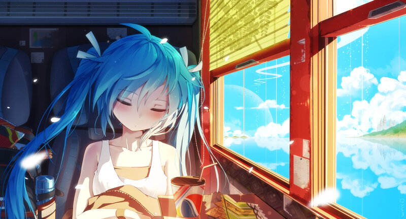 Blue-haired Girl on Train