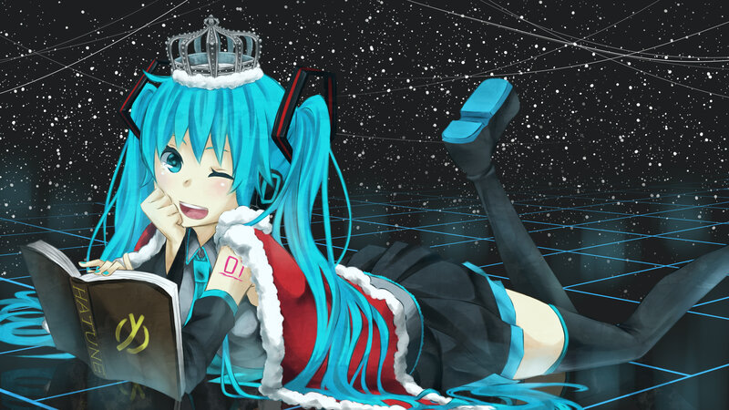 Blue-haired Girl Reading — Blue, Dreamy