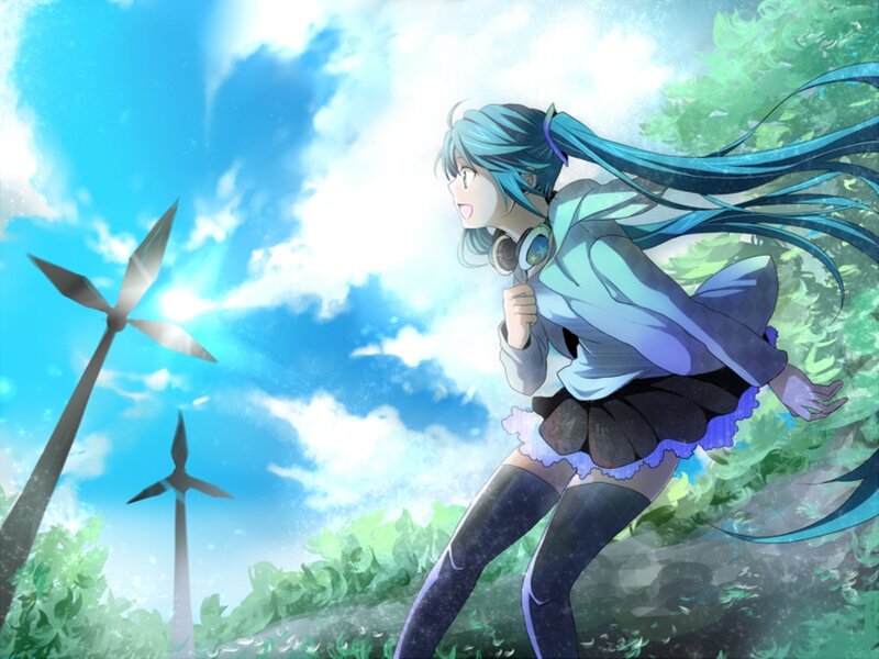 Blue-haired Girl Running — Blue