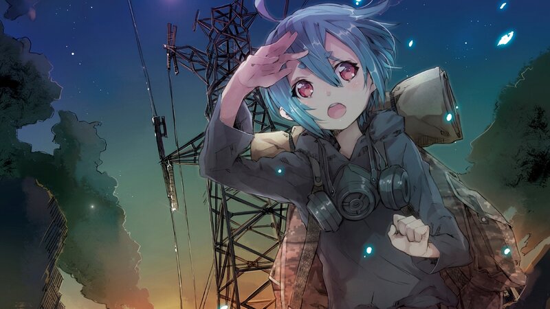 Blue-haired Girl Saluting — Blue