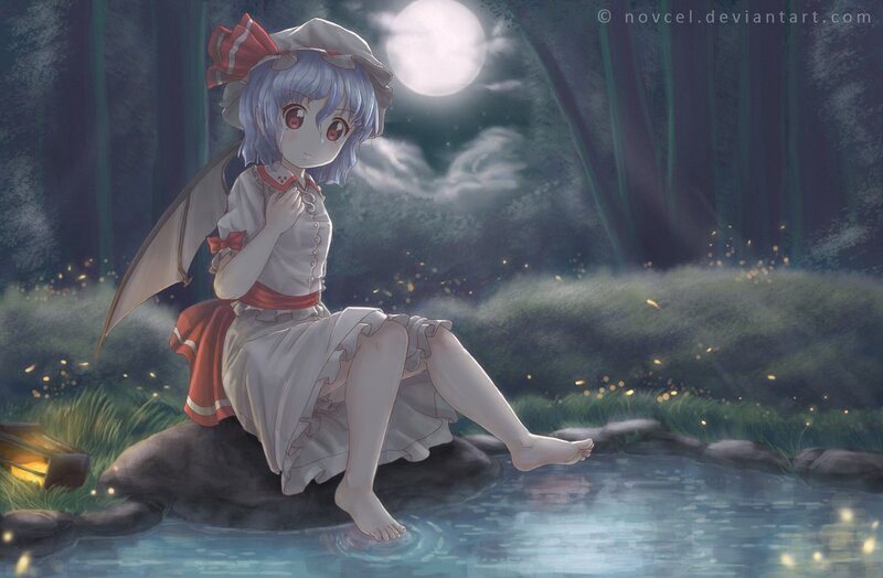 Blue-haired Girl Sitting — White, Serene