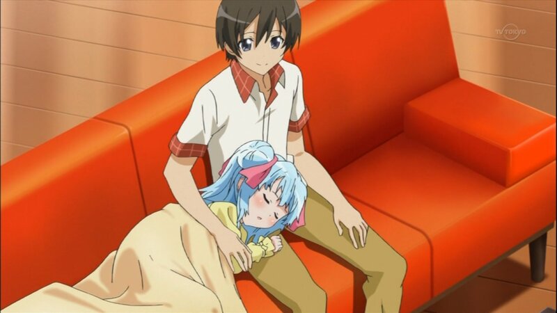 Blue-haired Girl Sleeping — Orange