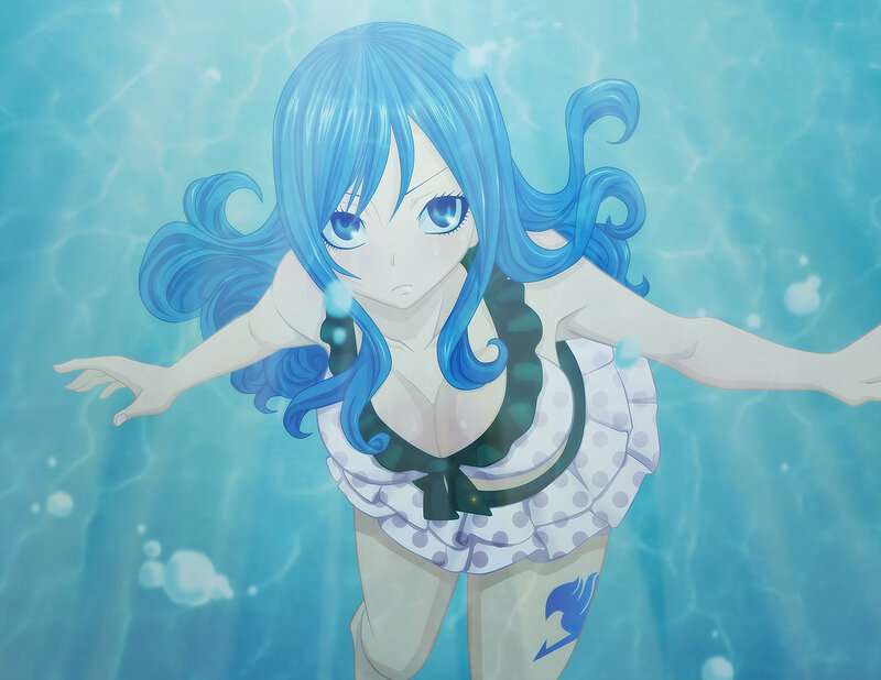 Blue-haired Girl Underwater — Blue, Calm