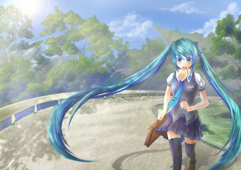 Blue-haired Girl Walking