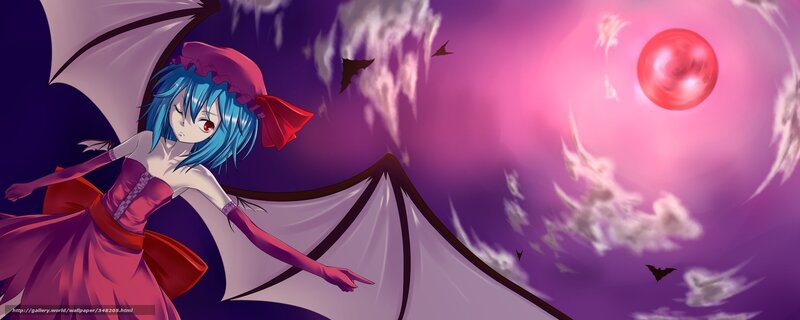 blue-haired girl with bat wings