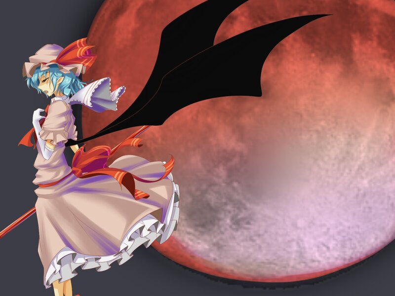 blue-haired girl with bat wings