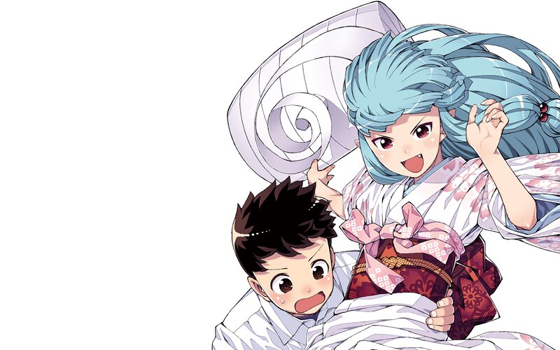 Blue-haired Girl with Boy — Blue