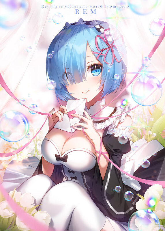Blue-haired Girl with Bubbles