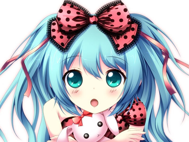 Blue-haired Girl with Bunny — Blue