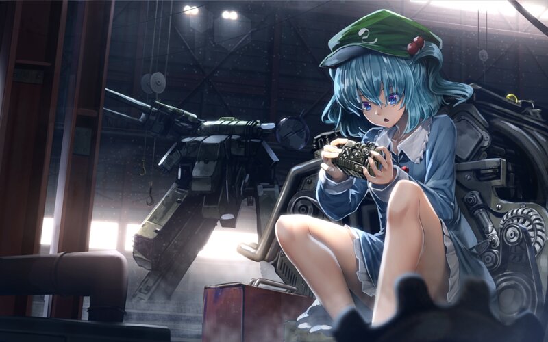 Blue-haired Girl with Camera — Blue