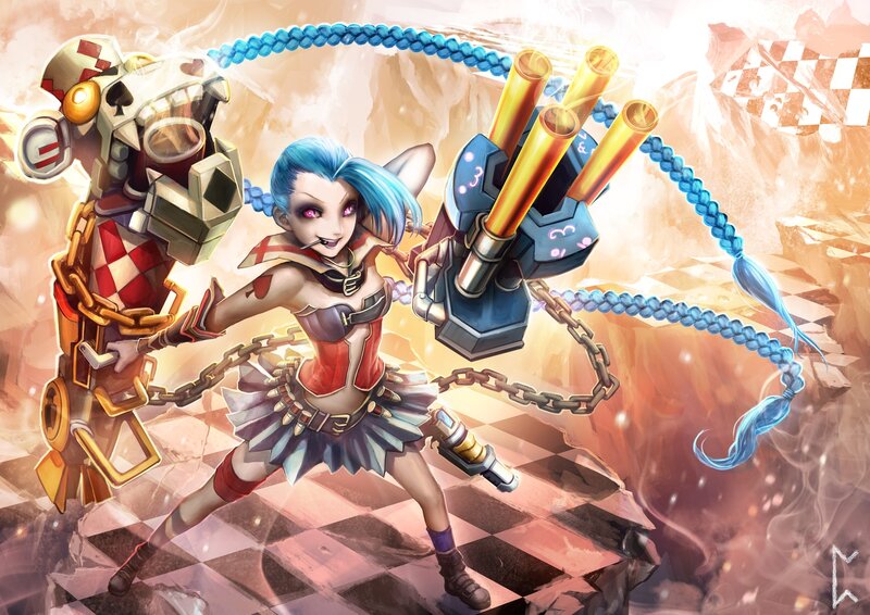 Blue-haired Girl with Cannons — Blue