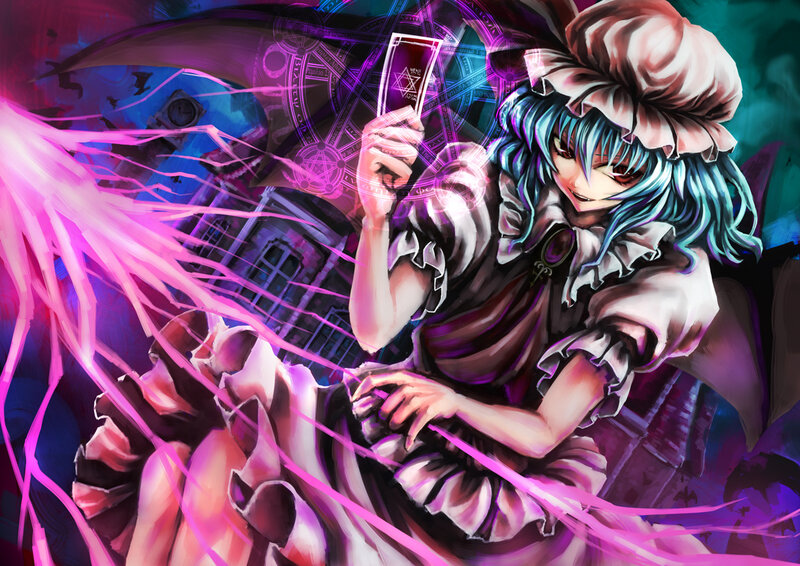 Blue-haired Girl with Card