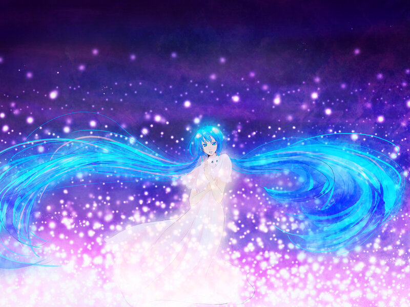 Blue-haired Girl with Cat — Blue, Dreamy