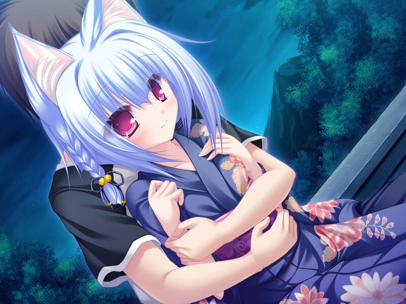 Blue-haired Girl with Cat Ears — Blue