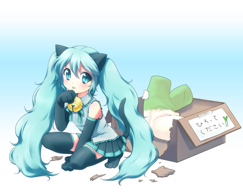 Blue-haired Girl with Cat Ears — Cyan