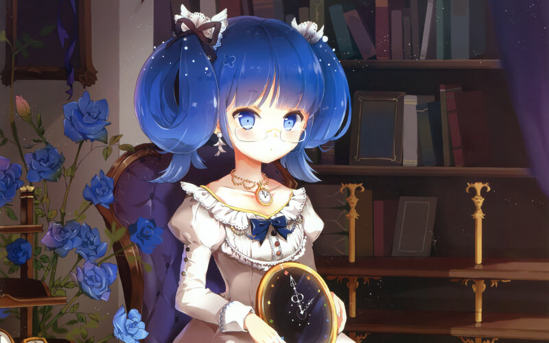 Blue-haired Girl with Clock — Blue