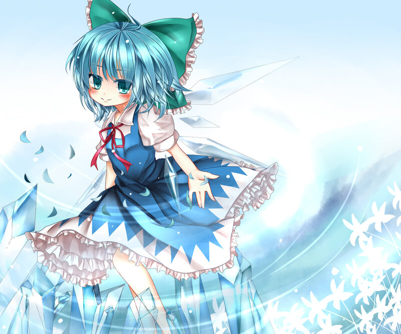 Blue-haired Girl with Crystals — Blue, Serene