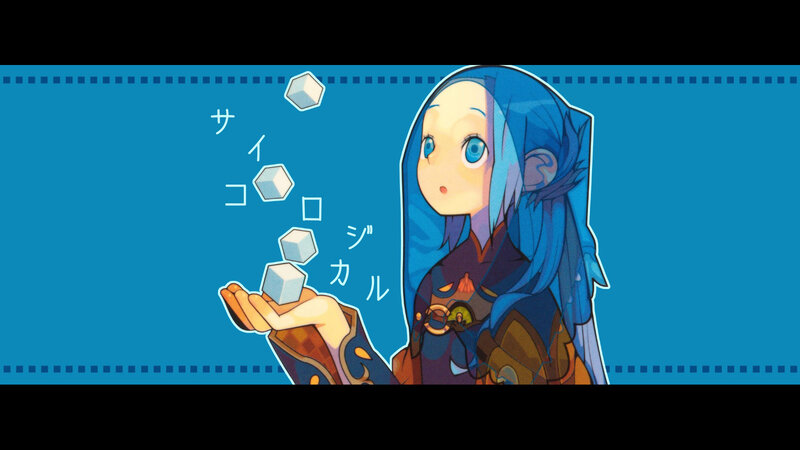blue-haired girl with cubes
