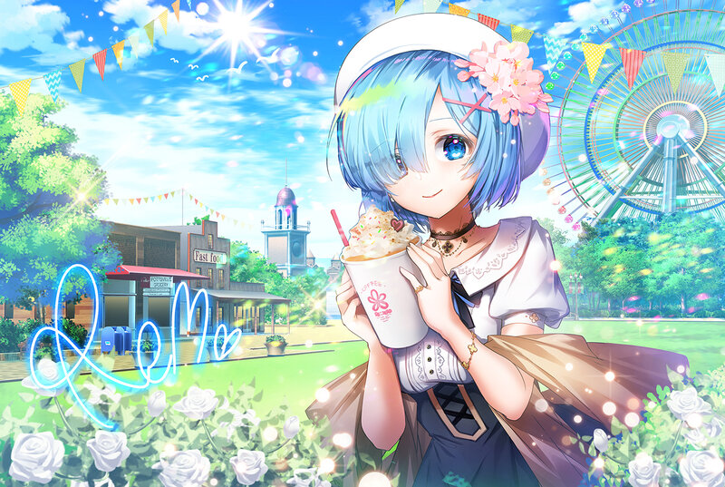 Blue-haired Girl with Drink — Blue