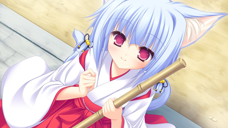Blue-haired Girl with Fox Ears