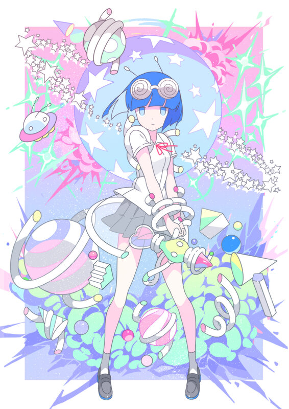 Blue-haired Girl with Goggles — Pink