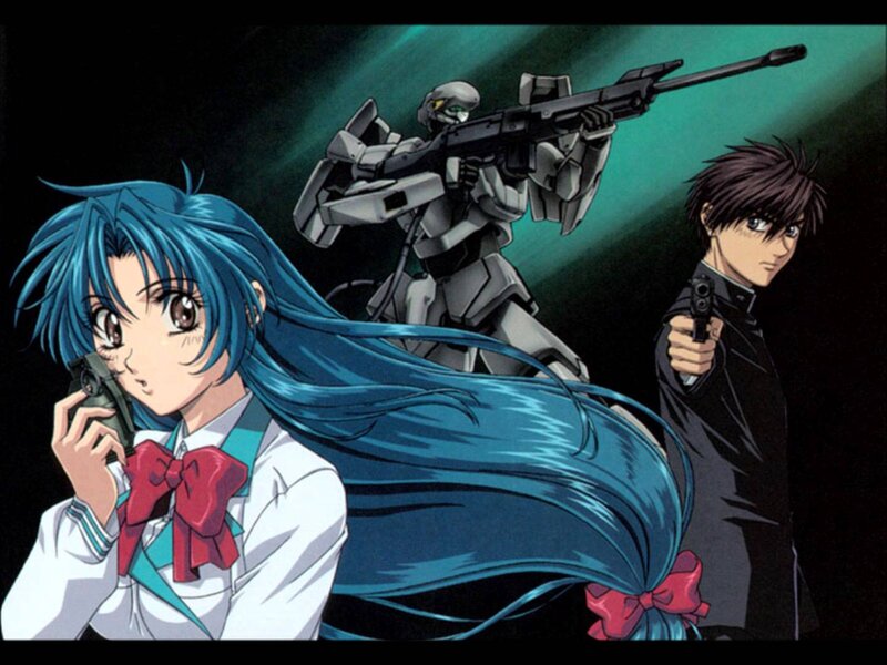 Blue-haired Girl with Gun — Blue, Dramatic, Night