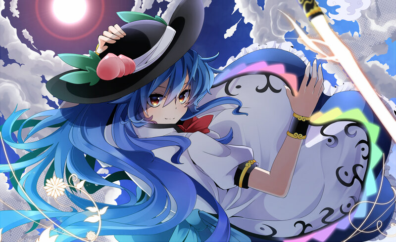 Blue-haired Girl with Hat — Blue, Dramatic