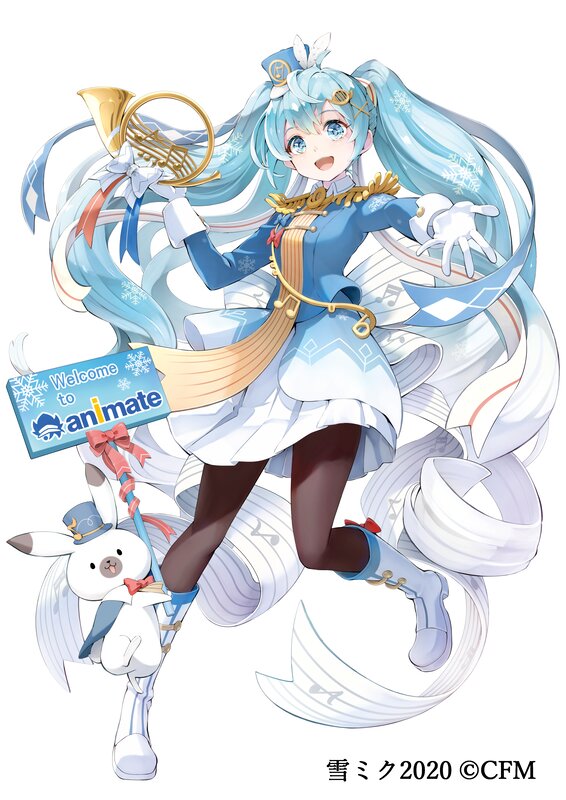 Blue-haired Girl with Horn
