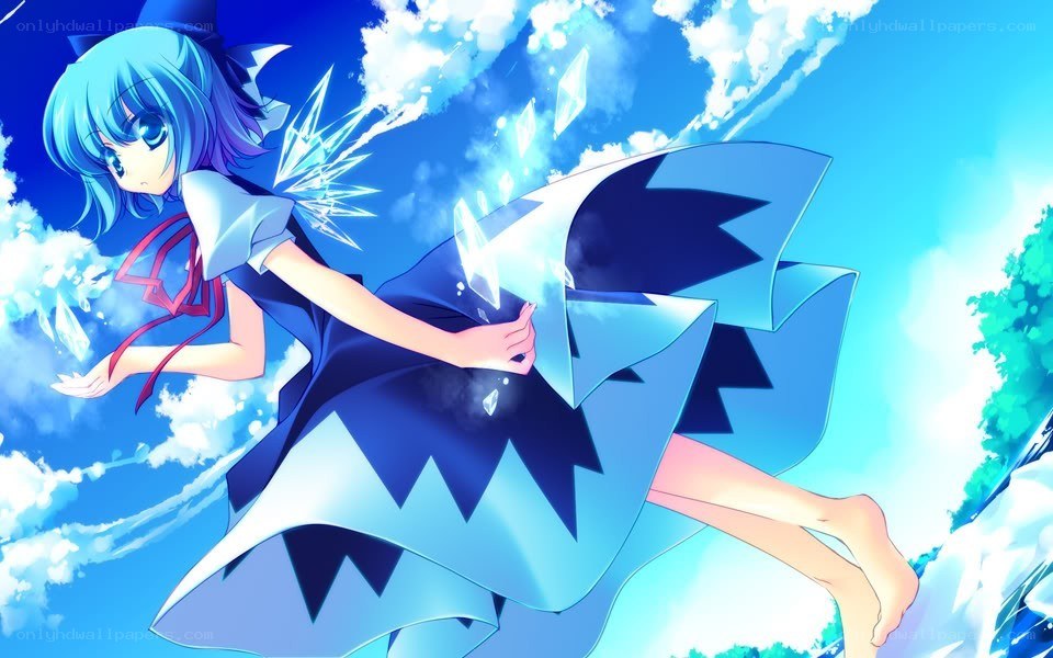 blue-haired girl with ice magic