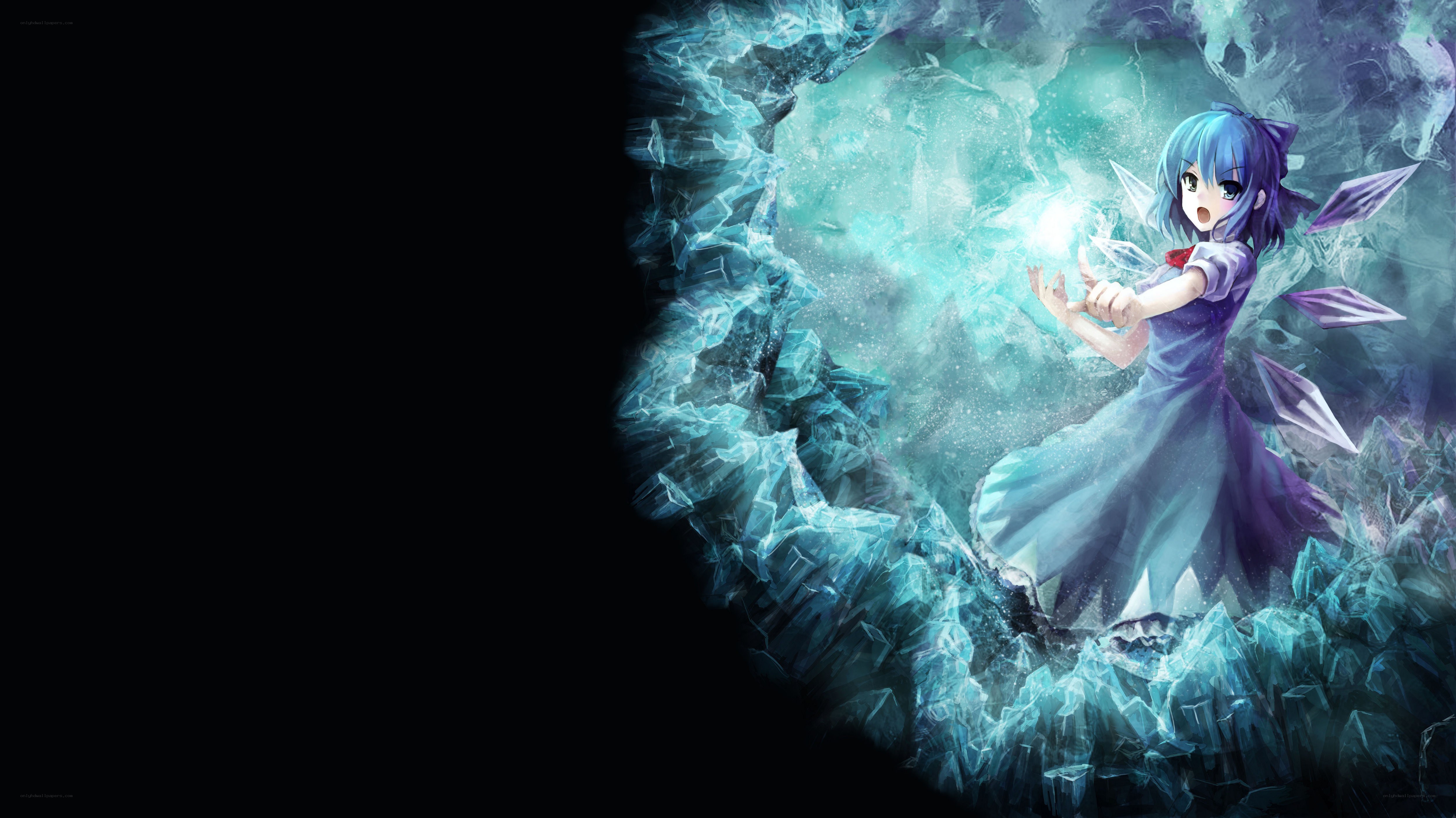 blue-haired girl with ice magic