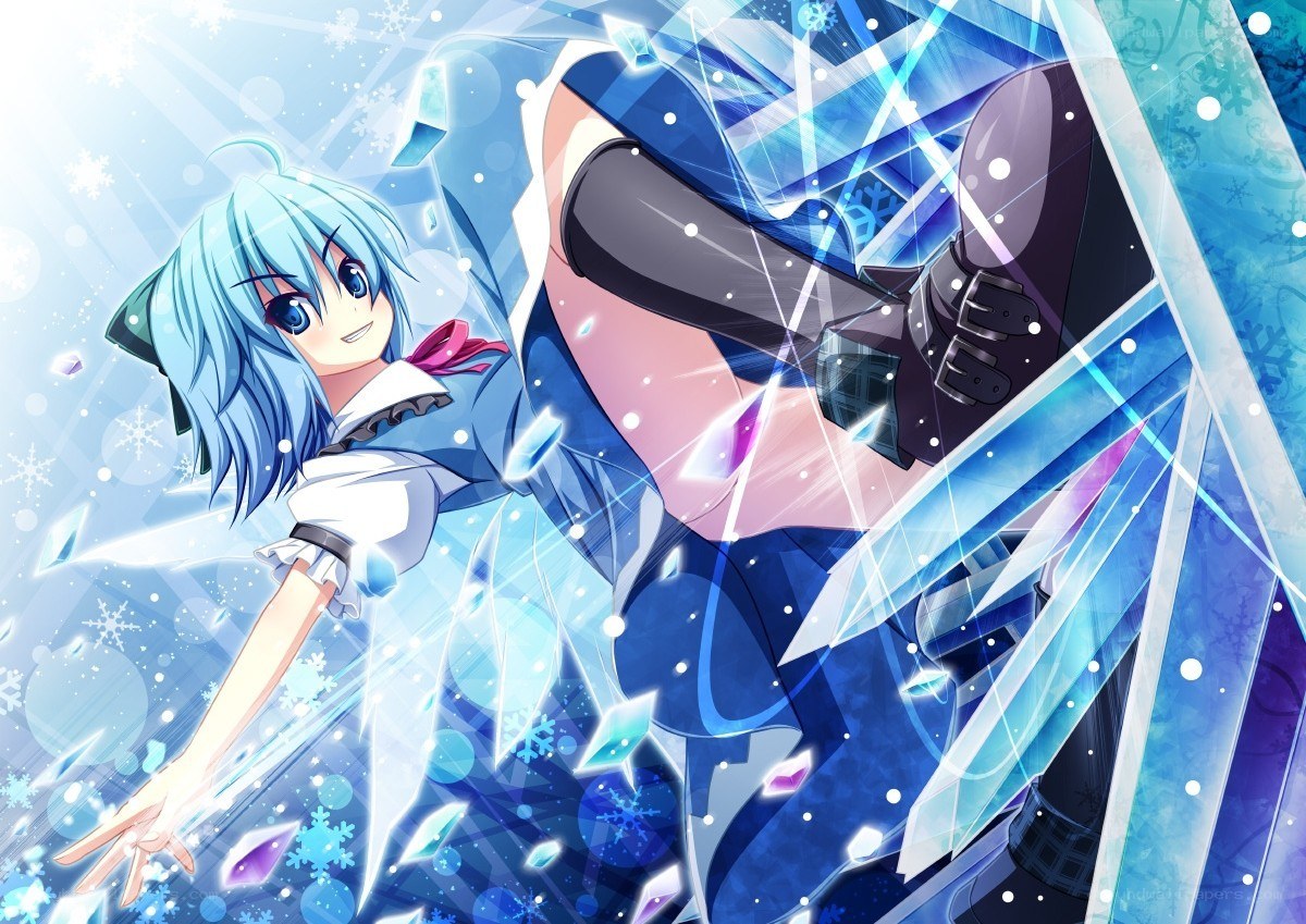 blue-haired girl with ice magic