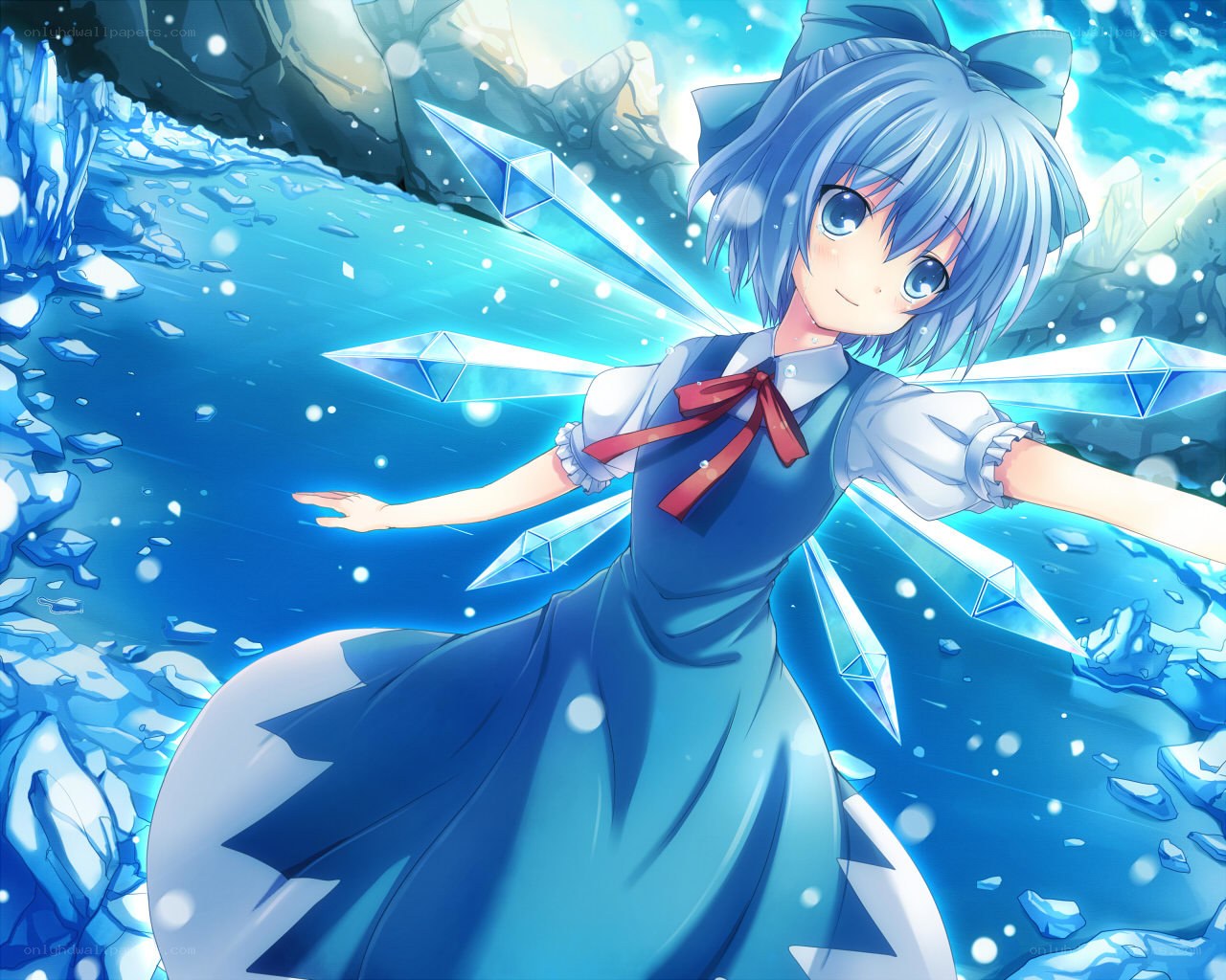 blue-haired girl with ice powers
