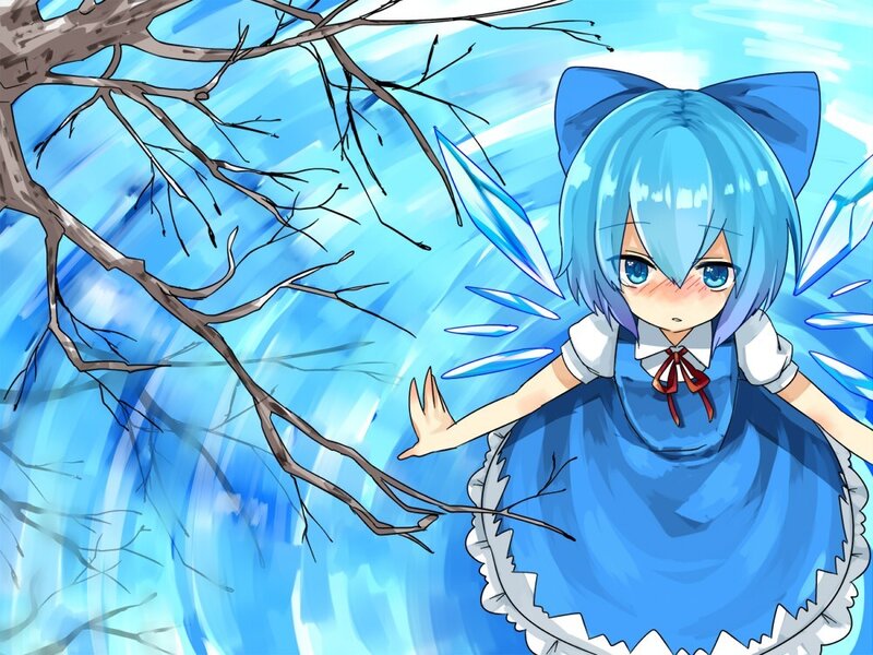 blue-haired girl with ice powers