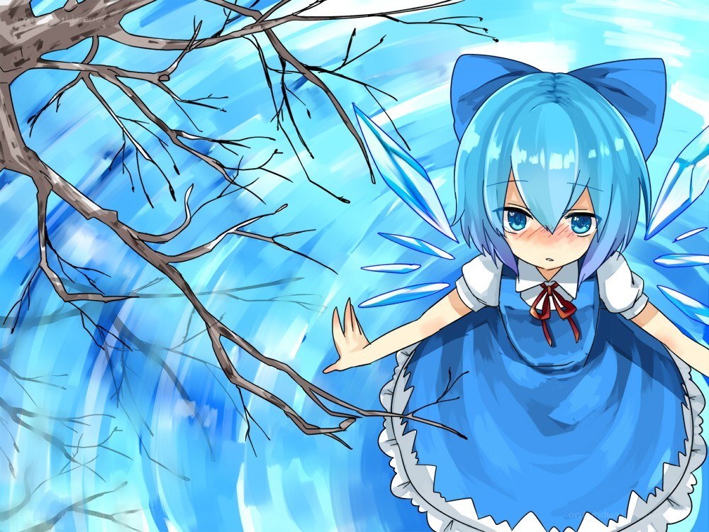 blue-haired girl with ice powers