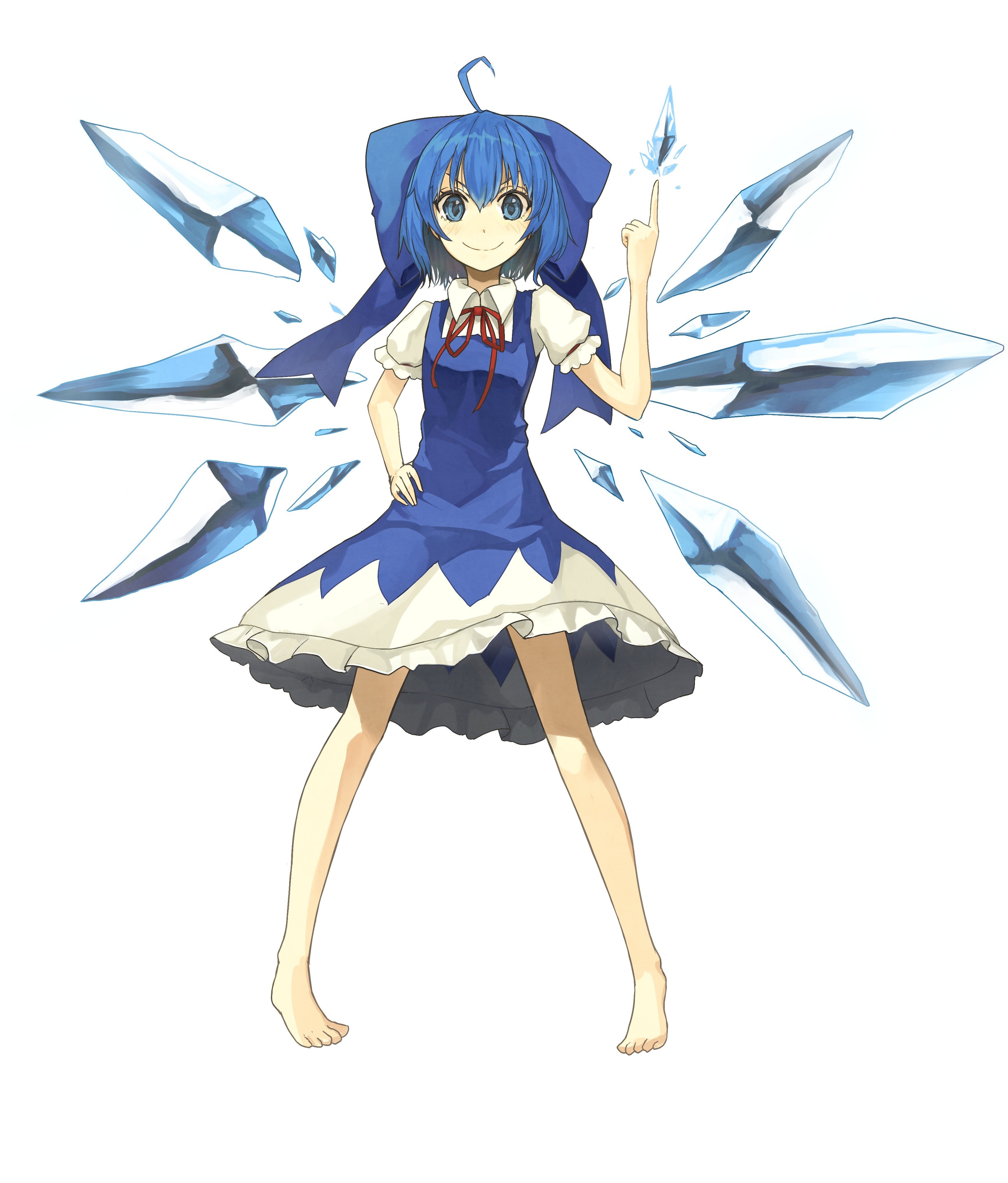 blue-haired girl with ice powers