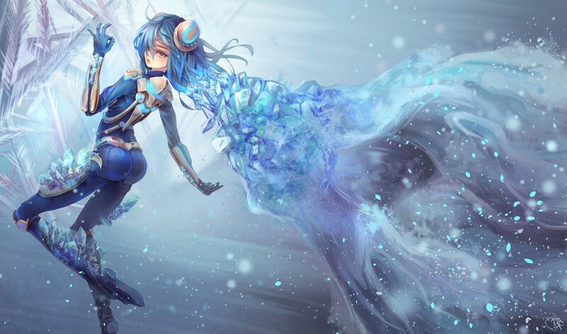 Blue-haired Girl with Ice Powers — Blue