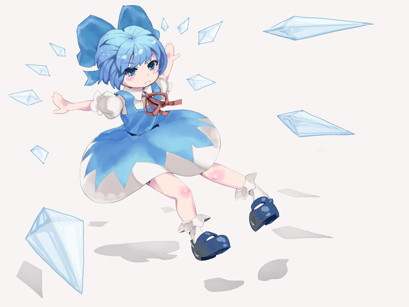Blue-haired Girl with Ice Shards — Blue