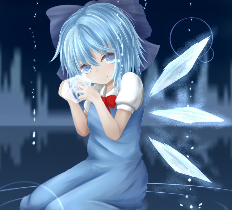Blue-haired Girl with Ice