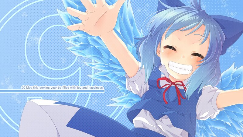 blue-haired girl with ice wings