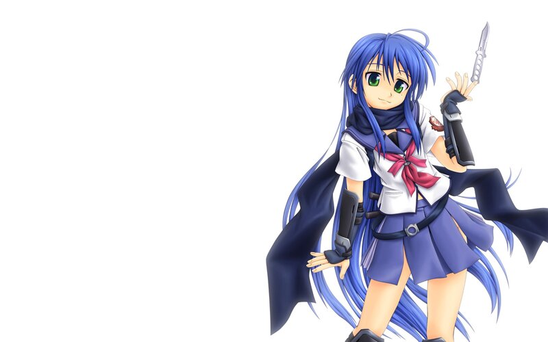 Blue-haired Girl with Knife — Blue