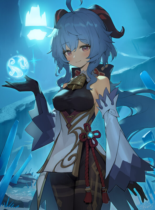 Blue-haired Girl with Magic — Blue