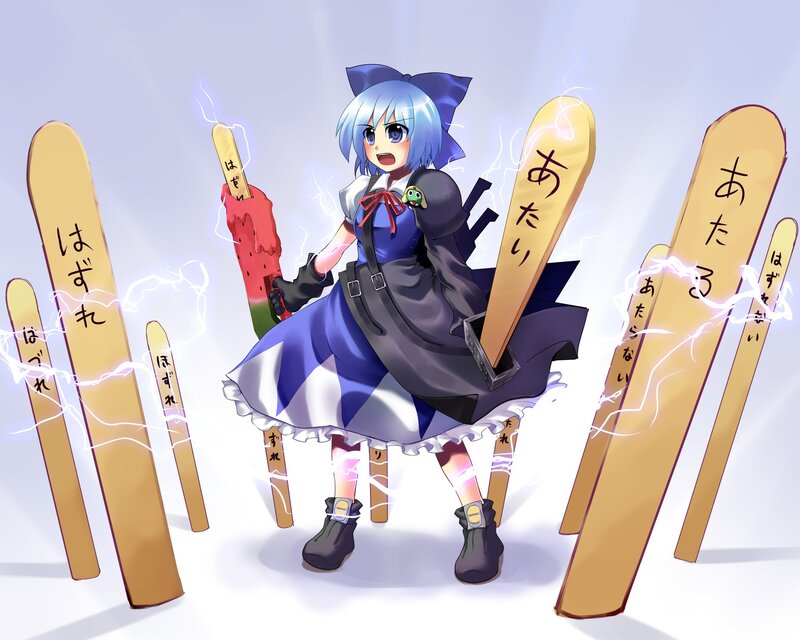 Blue-haired girl with magical boards