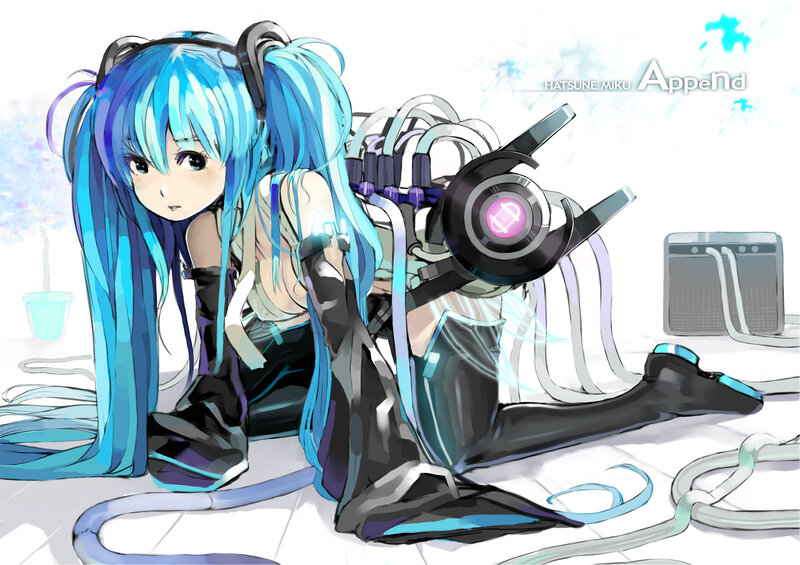 Blue-haired Girl with Mechanical Parts — Blue