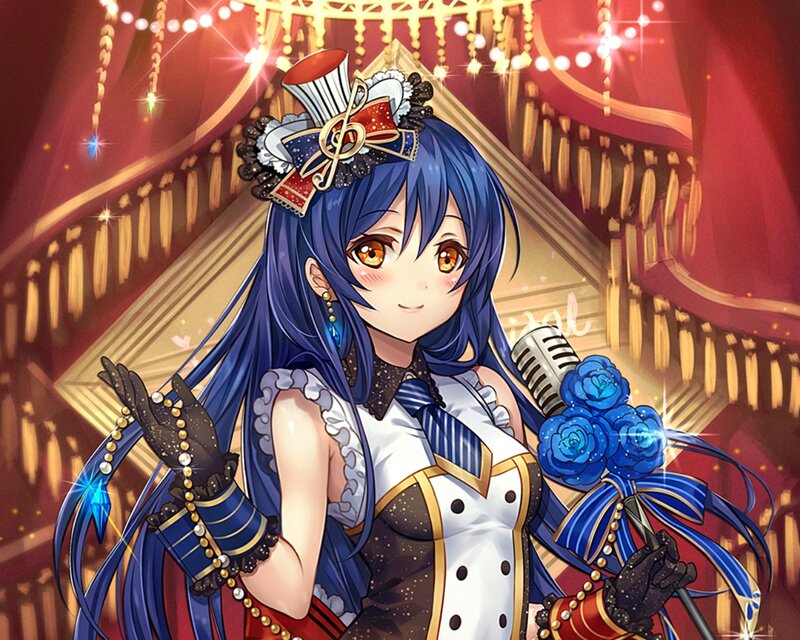 Blue-haired Girl with Microphone — Blue, Dramatic
