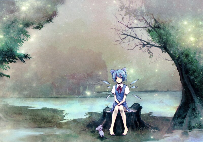Blue-haired Girl with Mouse — Blue