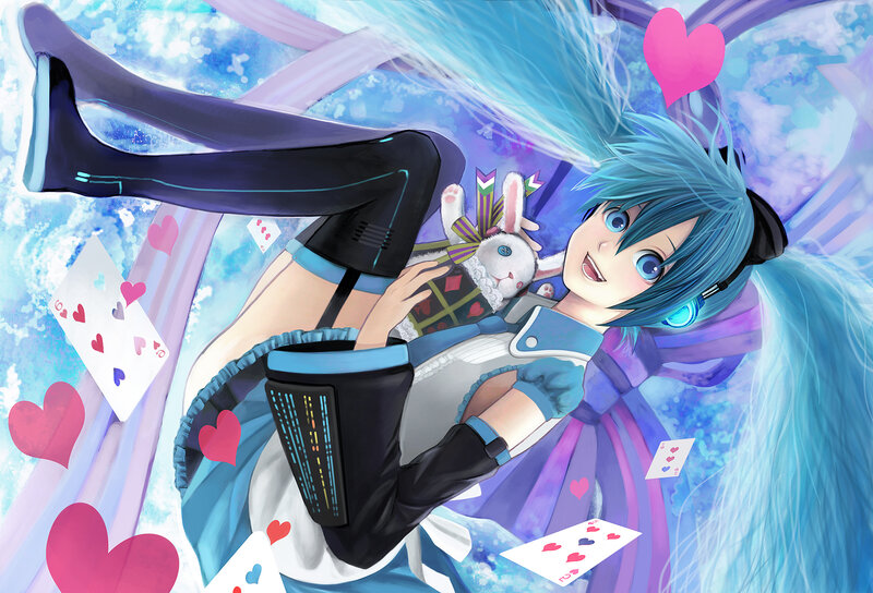Blue-haired Girl with Rabbit — Blue