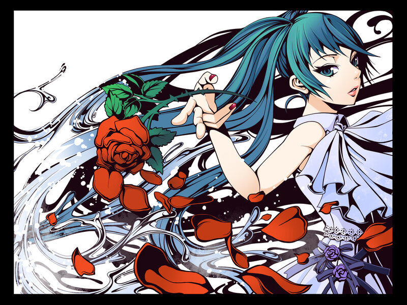 Blue-haired Girl with Rose — Blue